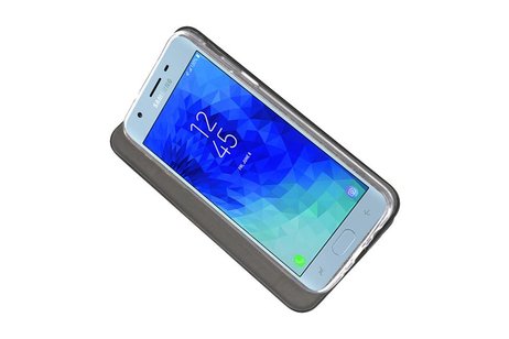 Slim Folio Case - Book Case Telefoonhoesje - Folio Flip Hoesje - Geschikt voor Samsung Galaxy J3 2018 - Zwart