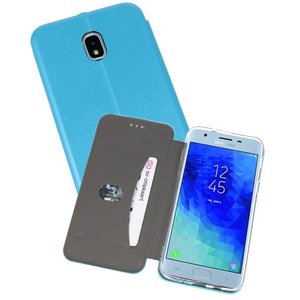 Slim Folio Case - Book Case Telefoonhoesje - Folio Flip Hoesje - Geschikt voor Samsung Galaxy J3 2018 - Blauw