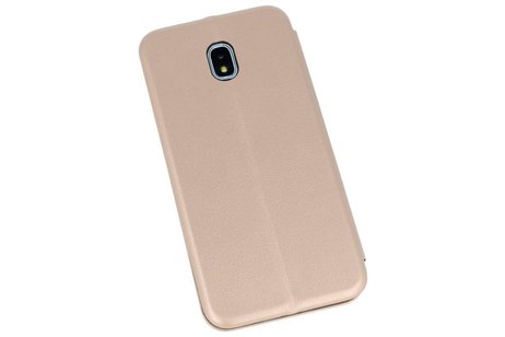 Slim Folio Case - Book Case Telefoonhoesje - Folio Flip Hoesje - Geschikt voor Samsung Galaxy J3 2018 - Goud