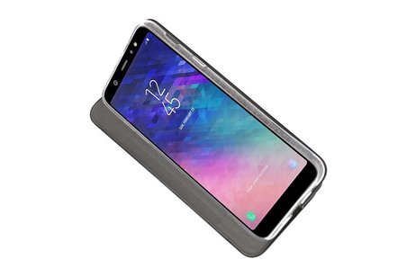 Slim Folio Case - Book Case Telefoonhoesje - Folio Flip Hoesje - Geschikt voor Samsung Galaxy A6 Plus 2018 - Zwart