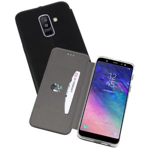 Slim Folio Case - Book Case Telefoonhoesje - Folio Flip Hoesje - Geschikt voor Samsung Galaxy A6 Plus 2018 - Zwart