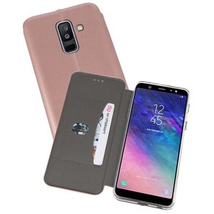 Slim Folio Case - Book Case Telefoonhoesje - Folio Flip Hoesje - Geschikt voor Samsung Galaxy A6 Plus 2018 - Roze