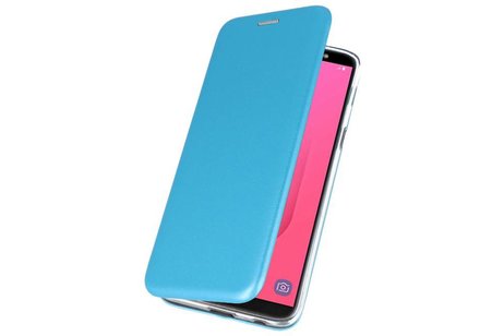 Slim Folio Case - Book Case Telefoonhoesje - Folio Flip Hoesje - Geschikt voor Samsung Galaxy J8 2018 - Blauw