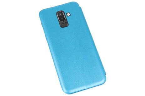 Slim Folio Case - Book Case Telefoonhoesje - Folio Flip Hoesje - Geschikt voor Samsung Galaxy J8 2018 - Blauw