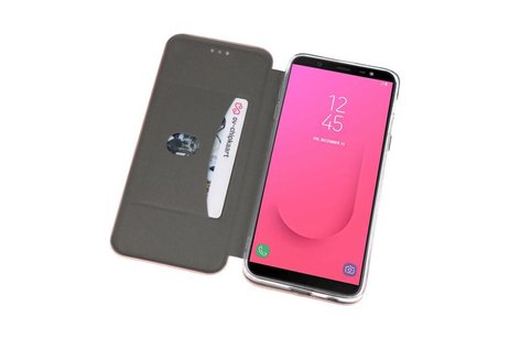 Slim Folio Case - Book Case Telefoonhoesje - Folio Flip Hoesje - Geschikt voor Samsung Galaxy J8 2018 - Roze