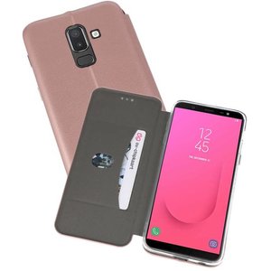 Slim Folio Case - Book Case Telefoonhoesje - Folio Flip Hoesje - Geschikt voor Samsung Galaxy J8 2018 - Roze