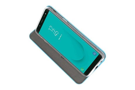 Slim Folio Case - Book Case Telefoonhoesje - Folio Flip Hoesje - Geschikt voor Samsung Galaxy J6 - Blauw