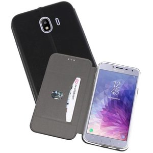 Slim Folio Case - Book Case Telefoonhoesje - Folio Flip Hoesje - Geschikt voor Samsung Galaxy J4 - Zwart