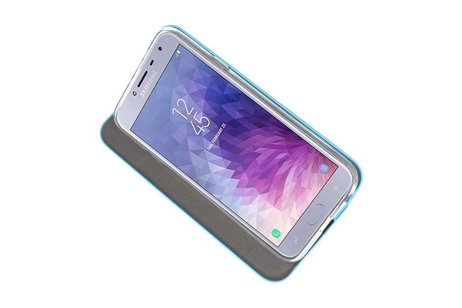 Slim Folio Case - Book Case Telefoonhoesje - Folio Flip Hoesje - Geschikt voor Samsung Galaxy J4 - Blauw