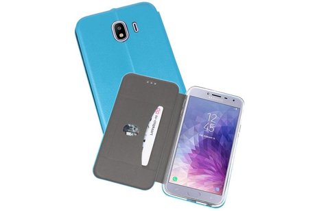 Slim Folio Case - Book Case Telefoonhoesje - Folio Flip Hoesje - Geschikt voor Samsung Galaxy J4 - Blauw