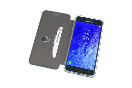 Slim Folio Case - Book Case Telefoonhoesje - Folio Flip Hoesje - Geschikt voor Samsung Galaxy J7 2018 - Blauw