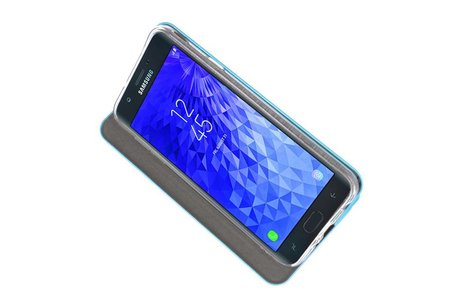 Slim Folio Case - Book Case Telefoonhoesje - Folio Flip Hoesje - Geschikt voor Samsung Galaxy J7 2018 - Blauw