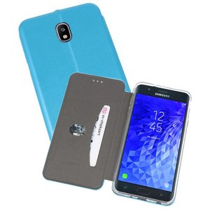 Slim Folio Case - Book Case Telefoonhoesje - Folio Flip Hoesje - Geschikt voor Samsung Galaxy J7 2018 - Blauw