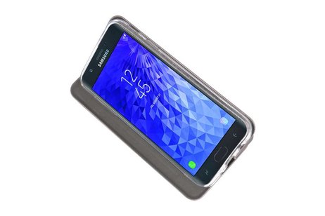 Slim Folio Case - Book Case Telefoonhoesje - Folio Flip Hoesje - Geschikt voor Samsung Galaxy J7 2018 - Grijs