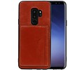 BAOHU Staand Back Cover met 1 Pasjeshouder Hoesje Geschikt voor Samsung Galaxy S9 Plus Bruin