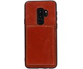 BAOHU Staand Back Cover met 1 Pasjeshouder Hoesje Geschikt voor Samsung Galaxy S9 Plus Bruin