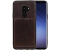 BAOHU Staand Back Cover met 1 Pasjeshouder Hoesje Geschikt voor Samsung Galaxy S9 Plus Mocca