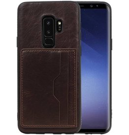 BAOHU Staand Back Cover 2 Pasjes voor Samsung Galaxy S9 Plus Mocca