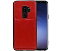 BAOHU Staand Back Cover met 1 Pasjeshouder Hoesje Geschikt voor Samsung Galaxy S9 Plus Rood