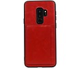 BAOHU Staand Back Cover met 1 Pasjeshouder Hoesje Geschikt voor Samsung Galaxy S9 Plus Rood