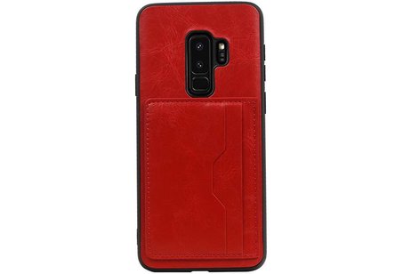 BAOHU Staand Back Cover met 1 Pasjeshouder Hoesje Geschikt voor Samsung Galaxy S9 Plus Rood