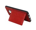 BAOHU Staand Back Cover met 1 Pasjeshouder Hoesje Geschikt voor Samsung Galaxy S9 Plus Rood