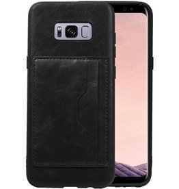 Staand Back Cover 2 Pasjes voor Samsung Galaxy S8 Plus Zwart