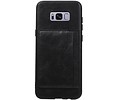 BAOHU Staand Back Cover met 1 Pasjeshouder Hoesje Geschikt voor Samsung Galaxy S8 Plus Zwart