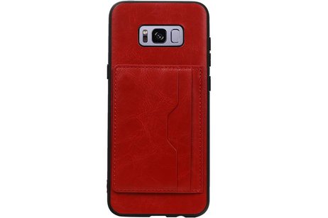 Staand Back Cover 2 Pasjes voor Galaxy S8 Plus Rood