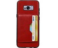 BAOHU Staand Back Cover met 1 Pasjeshouder Hoesje Geschikt voor Samsung Galaxy S8 Plus Rood
