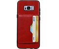 Staand Back Cover 2 Pasjes voor Galaxy S8 Plus Rood