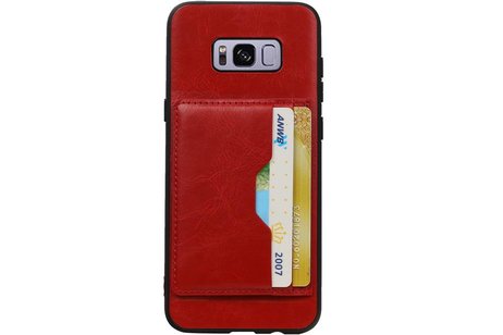 Staand Back Cover 2 Pasjes voor Galaxy S8 Plus Rood