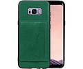BAOHU Staand Back Cover met 1 Pasjeshouder Hoesje Geschikt voor Samsung Galaxy S8 Plus Groen