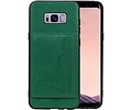 Staand Back Cover 2 Pasjes voor Galaxy S8 Plus Groen