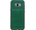 BAOHU Staand Back Cover met 1 Pasjeshouder Hoesje Geschikt voor Samsung Galaxy S8 Plus Groen