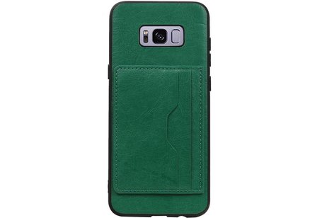 Staand Back Cover 2 Pasjes voor Galaxy S8 Plus Groen