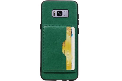 BAOHU Staand Back Cover met 1 Pasjeshouder Hoesje Geschikt voor Samsung Galaxy S8 Plus Groen
