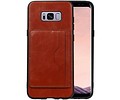 BAOHU Staand Back Cover met 1 Pasjeshouder Hoesje Geschikt voor Samsung Galaxy S8 Plus Bruin