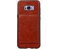 BAOHU Staand Back Cover met 1 Pasjeshouder Hoesje Geschikt voor Samsung Galaxy S8 Plus Bruin