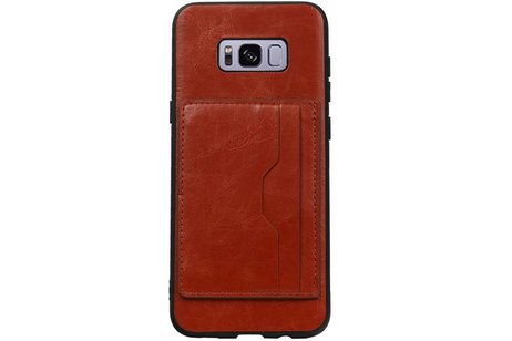 Staand Back Cover 2 Pasjes voor Galaxy S8 Plus Bruin