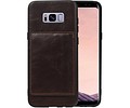 BAOHU Staand Back Cover met 1 Pasjeshouder Hoesje Geschikt voor Samsung Galaxy S8 Plus Mocca