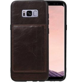 BAOHU Staand Back Cover 2 Pasjes voor Samsung Galaxy S8 Plus Mocca
