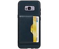 BAOHU Staand Back Cover met 1 Pasjeshouder Hoesje Geschikt voor Samsung Galaxy S8 Plus Navy