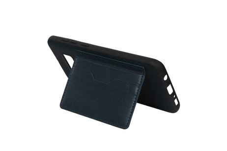 BAOHU Staand Back Cover met 1 Pasjeshouder Hoesje Geschikt voor Samsung Galaxy S8 Plus Navy