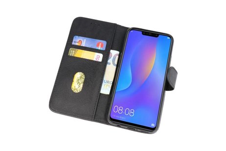 BAOHU Hoesje Geschikt voor de Huawei P Smart Plus - Kaarthouder Book Case Telefoonhoesje - Zwart