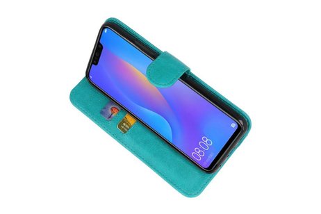 BAOHU Hoesje Geschikt voor de Huawei P Smart Plus - Kaarthouder Book Case Telefoonhoesje - Groen