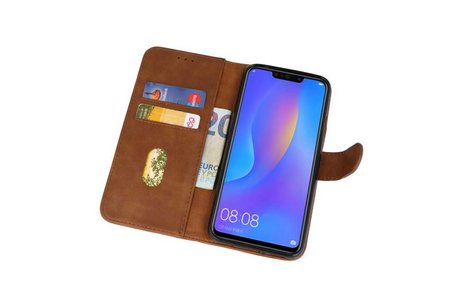 BAOHU Hoesje Geschikt voor de Huawei P Smart Plus - Kaarthouder Book Case Telefoonhoesje - Bruin