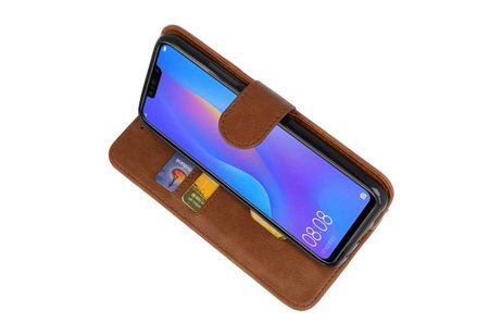 BAOHU Hoesje Geschikt voor de Huawei P Smart Plus - Kaarthouder Book Case Telefoonhoesje - Bruin