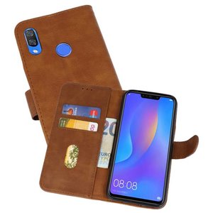 Hoesje Geschikt voor de Huawei P Smart Plus - Kaarthouder Book Case Telefoonhoesje - Bruin