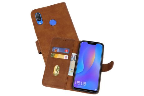 BAOHU Hoesje Geschikt voor de Huawei P Smart Plus - Kaarthouder Book Case Telefoonhoesje - Bruin